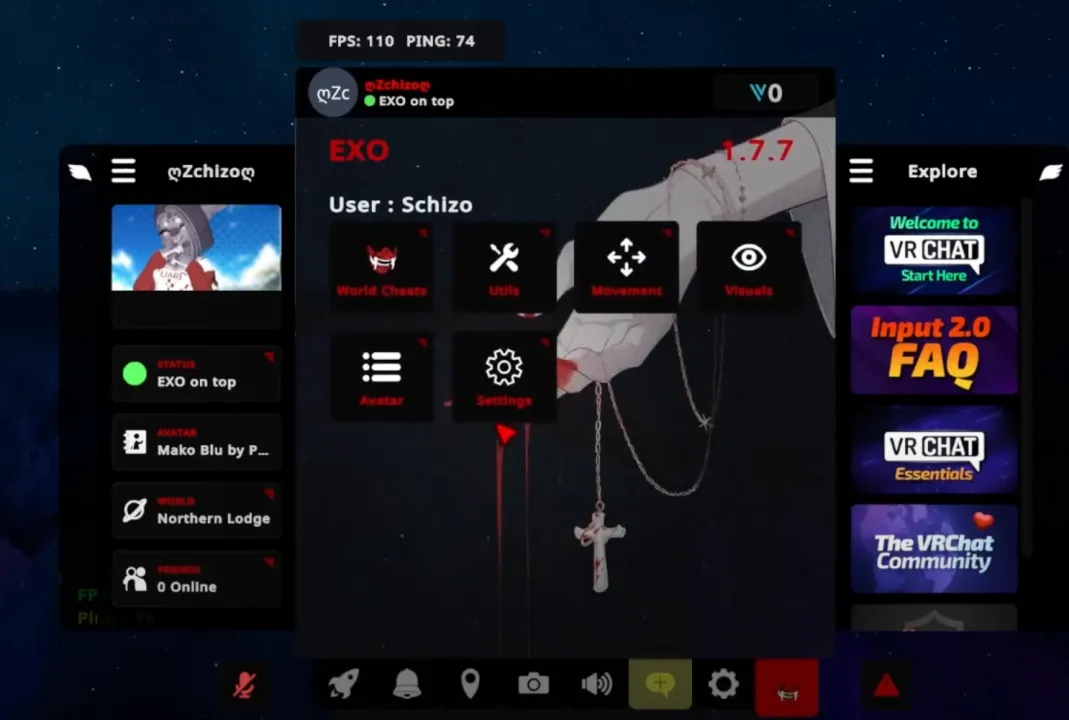 Exo VR menu screenshot