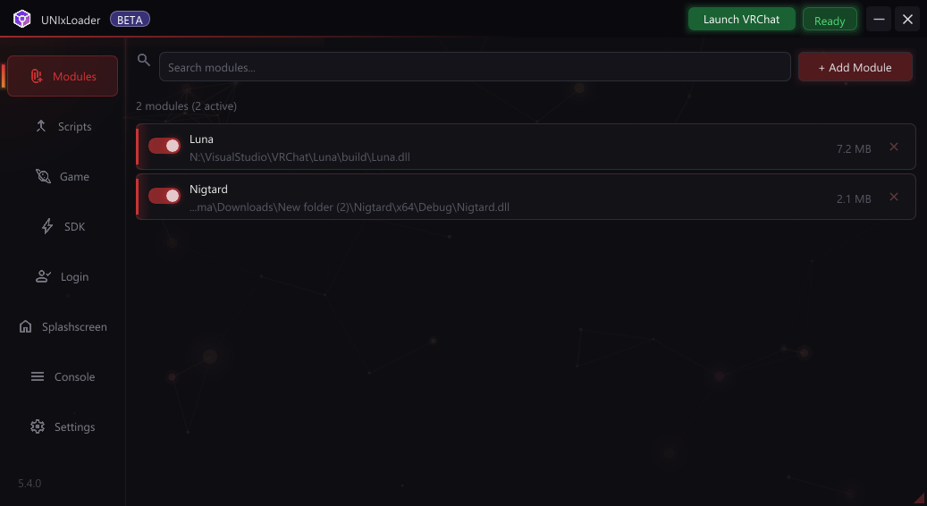 Unix Loader interface screenshot